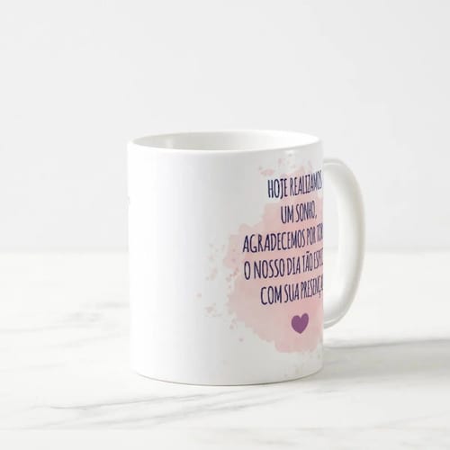 Caneca Personalizada Presente de Casamento Madrinha - Floral