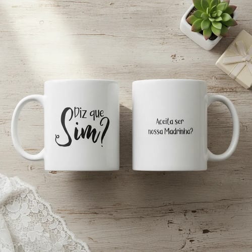 Caneca Convite Madrinha Casamento Pronta Entrega Presente Padrinhos - Casamento (Padrinho)