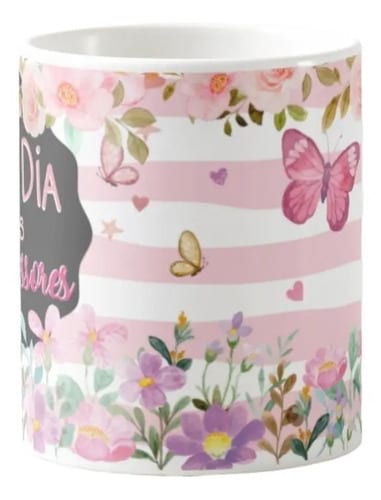 Caneca Feliz Dia Dos Professores Feminina Floral