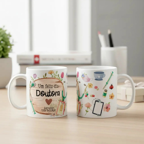 Caneca Presente Personalizado Para Dia Do Médico - Profissões (Médico(a))