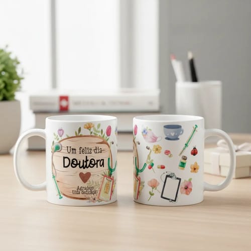 Caneca Presente Personalizado Para Dia Do Médico - Profissões (Médico(a))