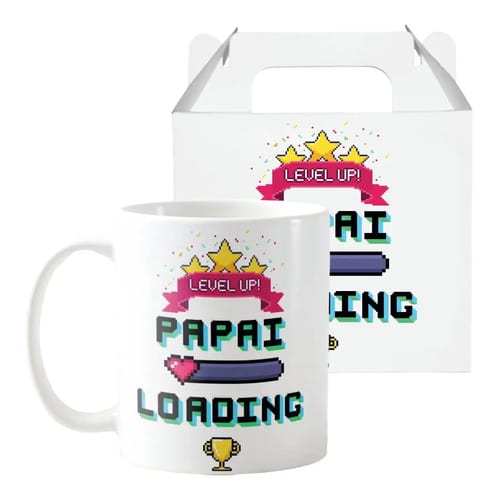 Caneca Presente Para Revelar Gravidez Papai Loading - Anúncio de Gravidez (Pai)