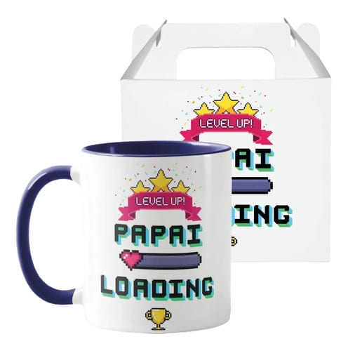 Caneca Personalizada Revelação De Gravidez Papai Loading - Anúncio de Gravidez (Pai)