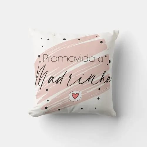 Kit 2 Almofadas Personalizadas Convite Para Padrinhos Dindos