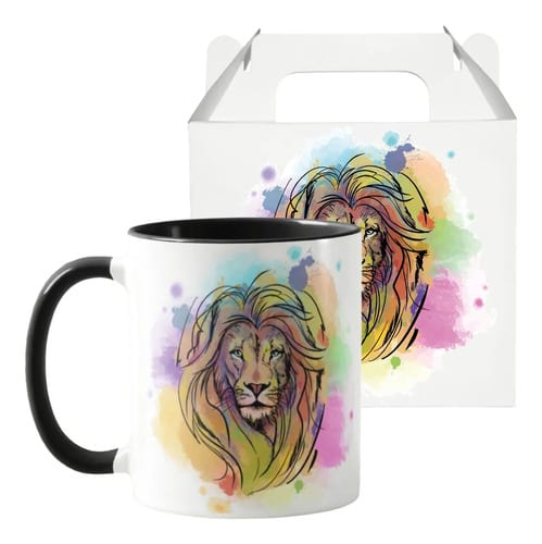 Caneca Gospel Jesus Leão De Judá Yeshua Salmo 23:4 - Religioso (Leão de Judá)