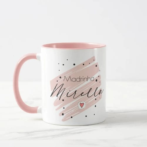 Caneca Presente Convite Especial com Nome Madrinha Batizado