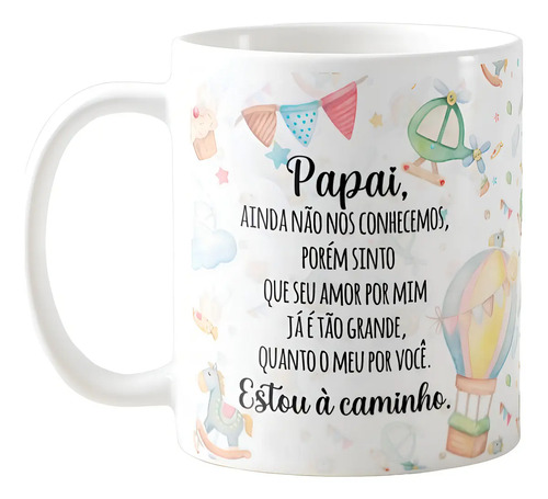 Caneca Presente Revelação de Gravidez Estou à Caminho Papai