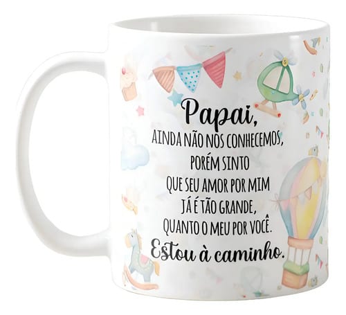 Caneca Presente Revelação de Gravidez Estou à Caminho Papai