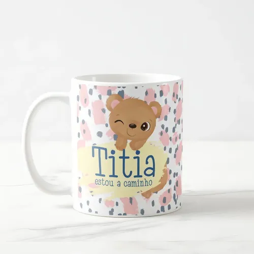 Kit 2 Canecas Presente para Revelar Gravidez Titio e Titia