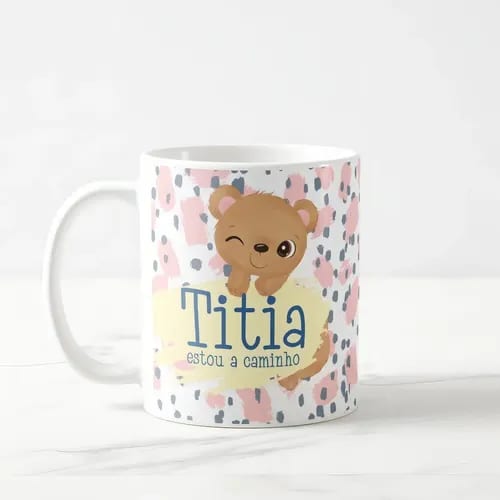 Kit 2 Canecas Presente para Revelar Gravidez Titio e Titia