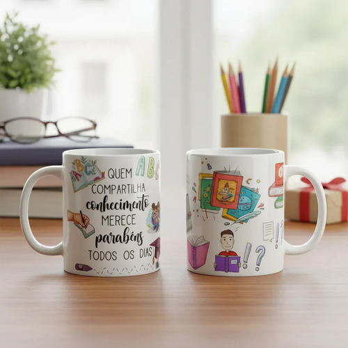 Caneca Presente Dia Dos Professores Alfabetização Infantil - Dia dos Professores (Professor(a))