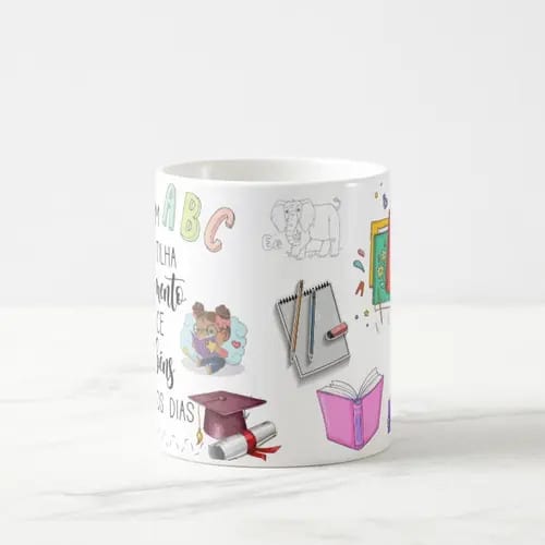 Caneca Presente Dia Dos Professores Alfabetização Infantil
