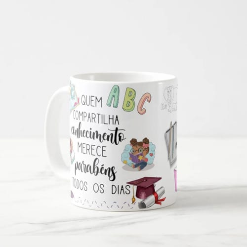 Caneca Presente Dia Dos Professores Alfabetização Infantil