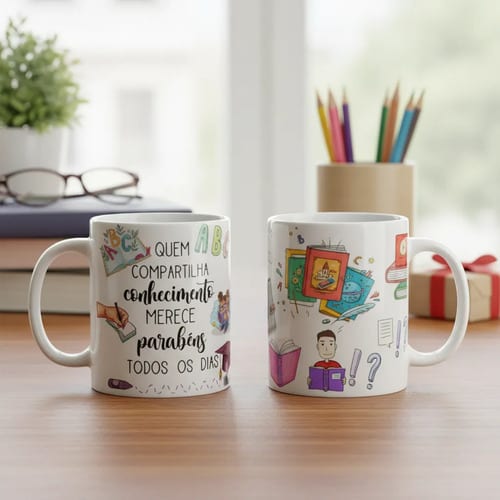 Caneca Presente Dia Dos Professores Alfabetização Infantil - Dia dos Professores (Professor(a))