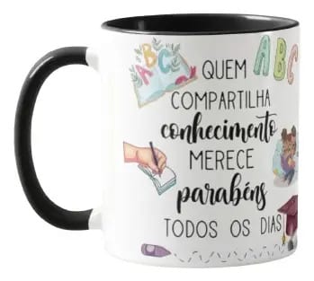 Caneca Presente Dia dos Professores Professora Alfabetização - Dia dos Professores (Alfabetização)