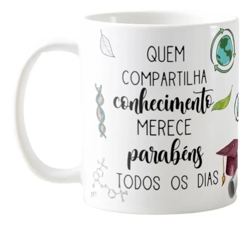 Caneca Presente Dia Dos Professores Professora Biologia - Dia dos Professores (Professor(a))