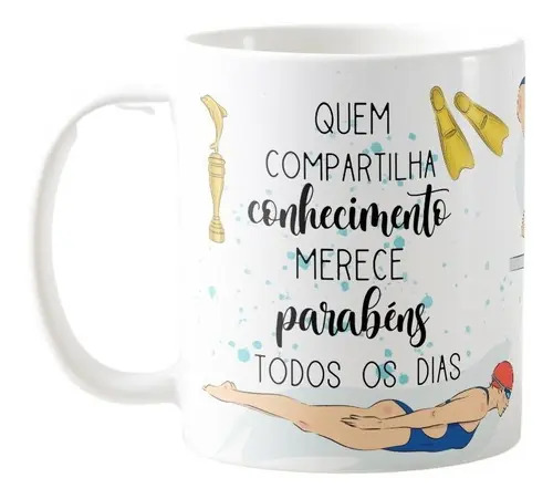 Caneca Natação Presente Dia dos Professores Mimo Professora - Dia dos Professores (Natação)