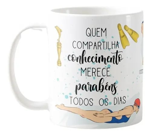 Caneca Natação Presente Dia dos Professores Mimo Professora