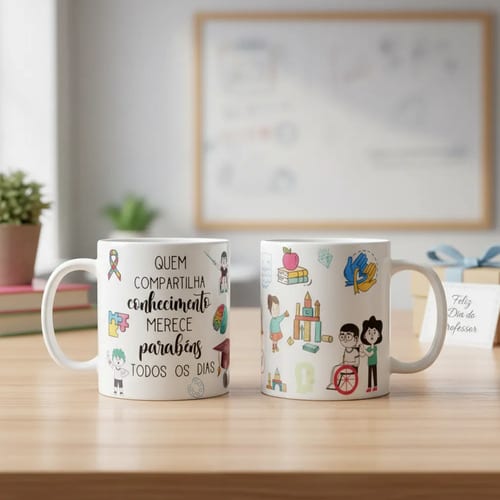 Caneca Presente Dia Dos Professores Escola Educação Especial - Dia dos Professores (Professor(a))