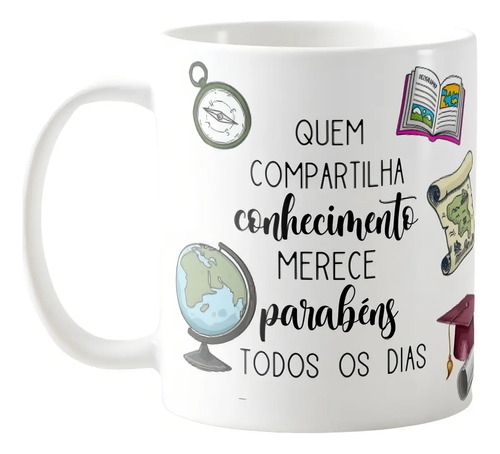 Caneca Presente Dia Dos Professores Professora Geografia - Dia dos Professores (Professor(a))
