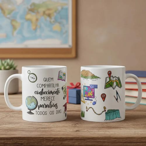 Caneca Presente Dia Dos Professores Professora Geografia - Dia dos Professores (Geografia)