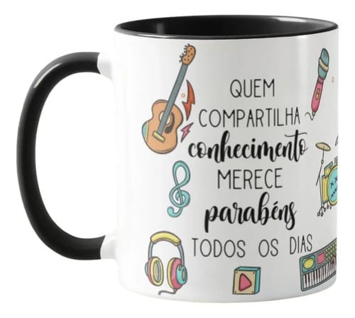Caneca Presente Dia Dos Professores Professor De Música - Dia dos Professores (Música)