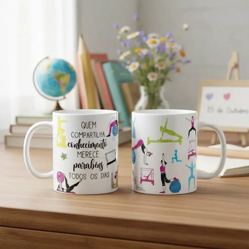 Caneca Presente Dia Dos Professores Professora De Pilates - Dia dos Professores (Pilates)