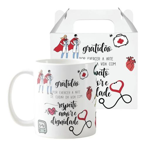 Caneca Personalizada Medicina Presente Agradecimento Médicos