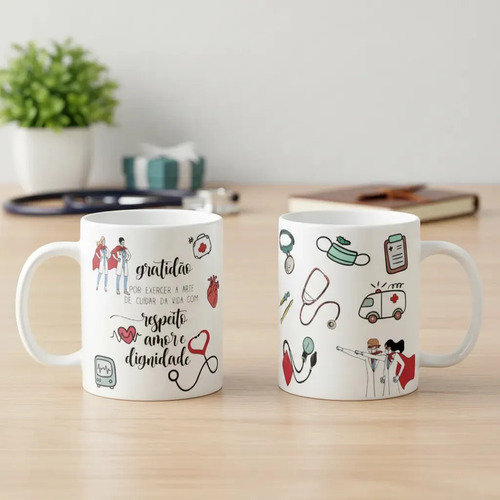 Caneca Personalizada Medicina Presente Agradecimento Médicos - Profissões (Medicina)