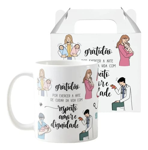 Caneca Personalizada Presente Médico Pediatra Pediatria - Profissões (Médico(a))