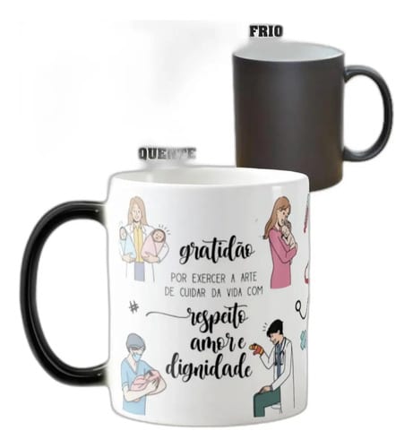 Caneca Mágica Presente Criativo para Dia do Médico Pediatra - Profissões (Médico(a))