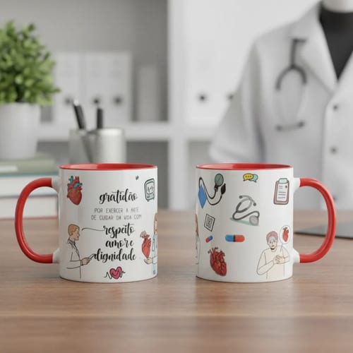 Caneca Cardiologia Presente Criativo Cardiologista Especial - Profissões (Médico(a))