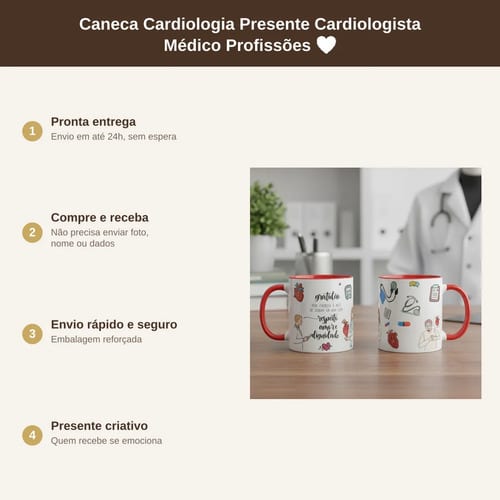 Caneca Cardiologia Presente Criativo Cardiologista Especial
