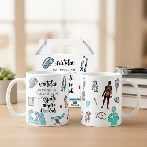 Caneca Personalizada Medicina Presente Para Profissionais da Saúde Médico - Profissões (Médico(a))