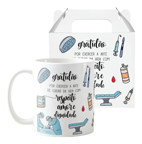 Caneca Personalizada Medicina Presente Para Profissionais da Saúde Médico