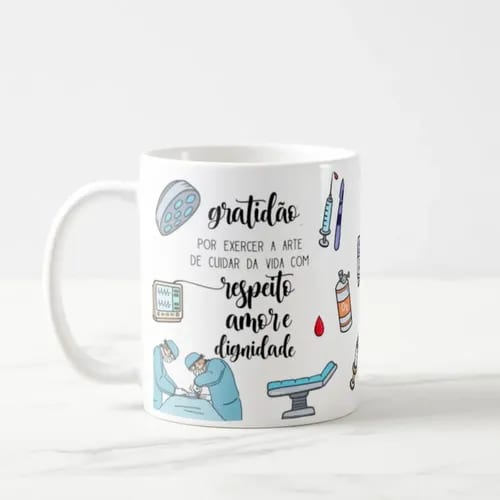 Caneca Personalizada Medicina Presente Para Profissionais da Saúde Médico