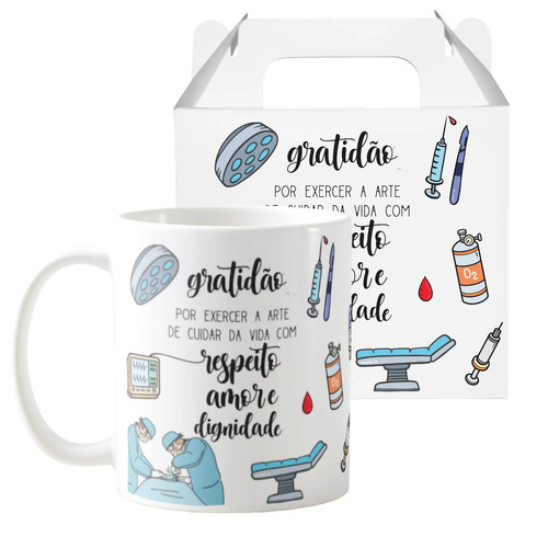 Caneca Personalizada Medicina Presente Para Profissionais da Saúde Médico