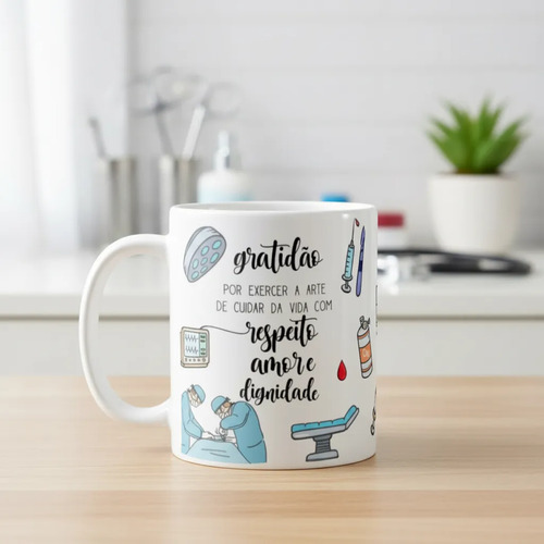 Caneca Personalizada Medicina Presente Para Profissionais da Saúde Médico