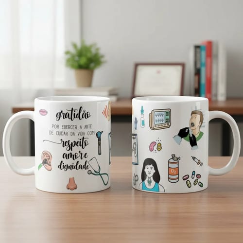 Caneca Personalizada Presente para Otorrinolaringologista - Profissões (Otorrinolaringologista)