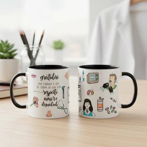 Caneca Presente Médico Medicina Otorrinolaringologia - Profissões (Médico(a))
