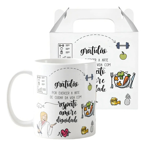 Caneca Personalizada Profissão Nutrição para Nutricionista - Profissões (Nutricionista)