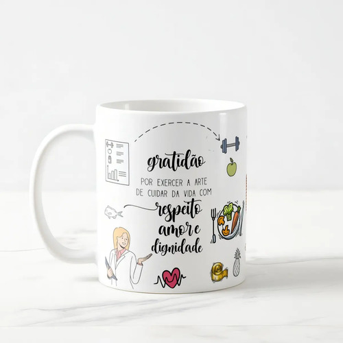 Caneca Personalizada Profissão Nutrição para Nutricionista