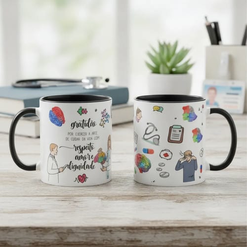 Caneca Presente Personalizado Medicina Médico Neurologista - Profissões (Médico(a))