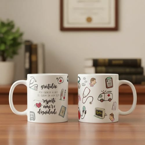 Caneca Medicina Presente Criativo Médico Clinico Geral - Profissões (Médico(a))