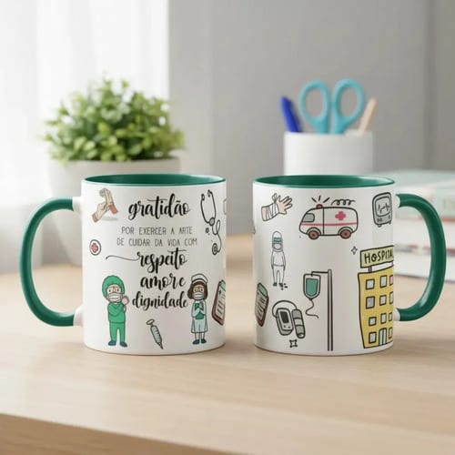 Caneca Personalizada Presente Enfermeiros Dia da Enfermagem - Profissões (Enfermeiro(a))