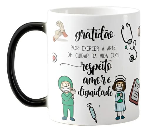 Caneca Mágica Presente Criativo Personalizado Enfermagem - Profissões (Enfermeiro(a))