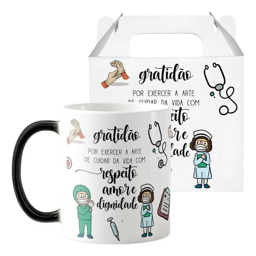 Caneca Mágica Presente Criativo Personalizado Enfermagem