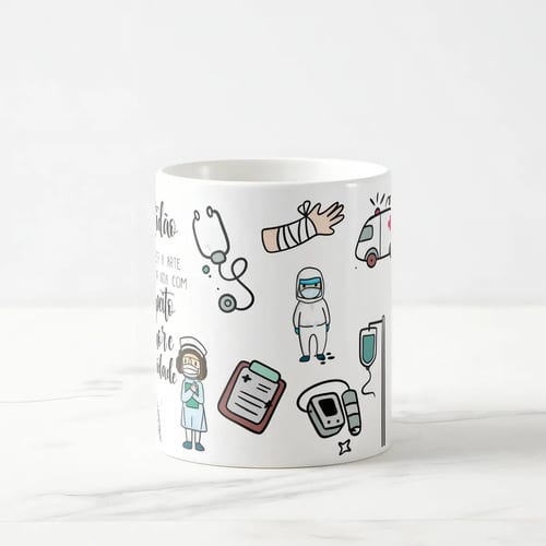 Caneca Mágica Presente Criativo Personalizado Enfermagem