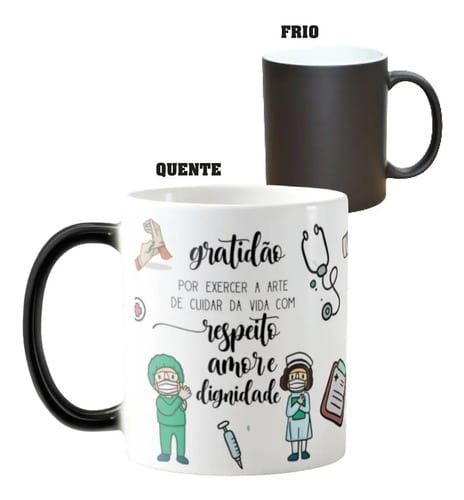 Caneca Mágica Presente Criativo Personalizado Enfermagem