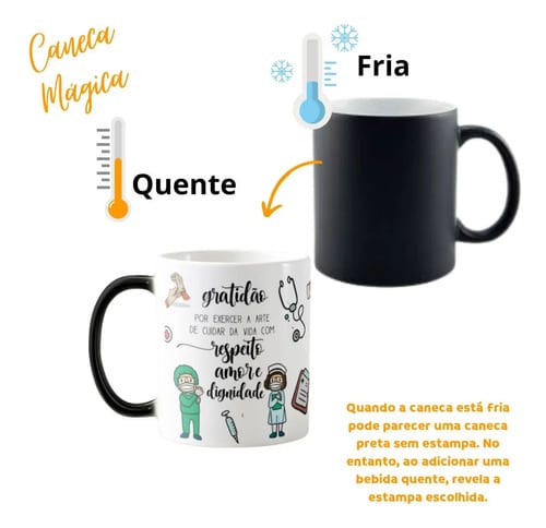 Caneca Mágica Presente Criativo Personalizado Enfermagem